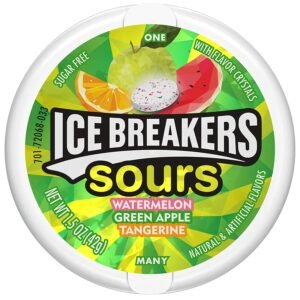 Ice Breakers Sours Sugar Free Mints, Watermelon, Green Apple, Tangerine - Pack of 8 - Image 3